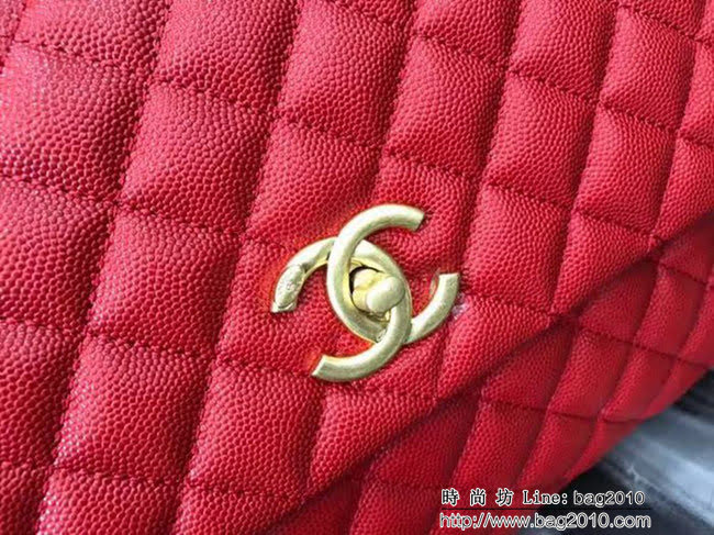 香奈兒CHANEL大號Chanel Coco handle全新頂級翻蓋單肩鏈條手柄包 肩帶可拆卸 DSC1102